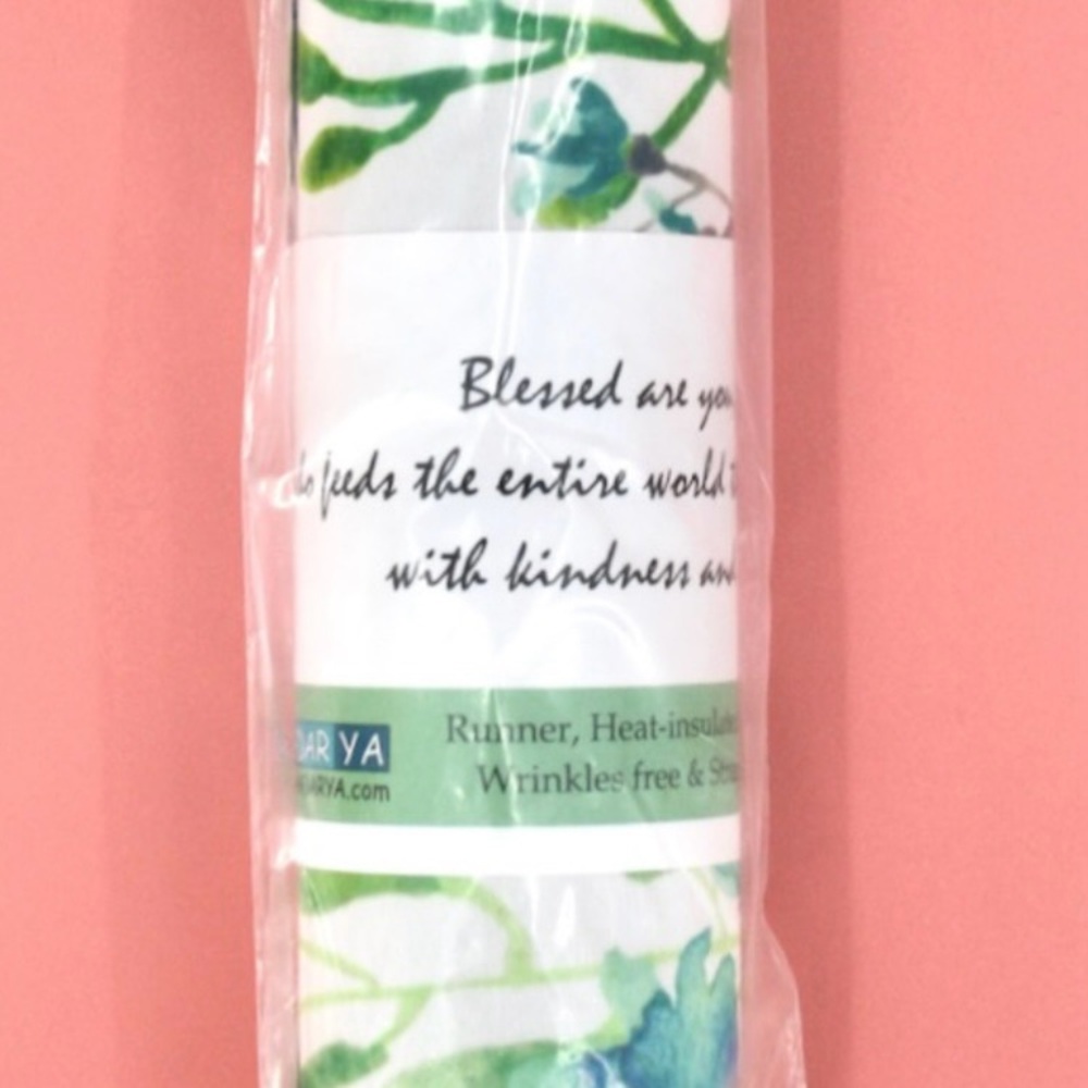 Sara Green and Blue Floral Table Runner